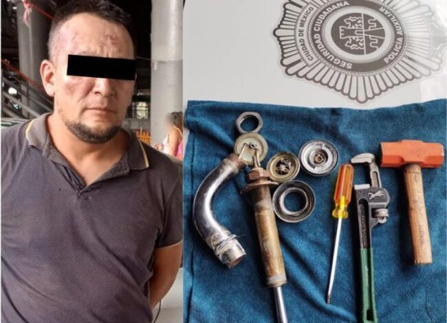 Capturan a hombre que robó tubería de cobre en estación Coyuya de L5 del Metrobús