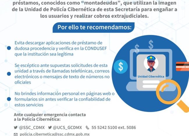 Alertan sobre aplicaciones de deuda que suplantan la imagen de la Policía Cibernética