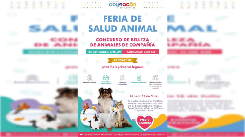 Invitan a Feria de Salud Animal en Coyoacán