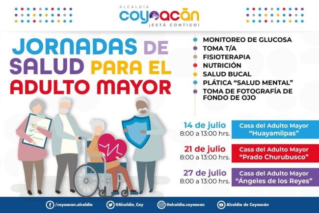 Anuncia Coyoacán 3 Jornadas de   Salud para el adulto mayor