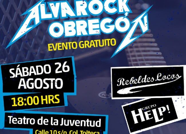 Invitan  al concierto “AlvaRock Obregón” en ÁO