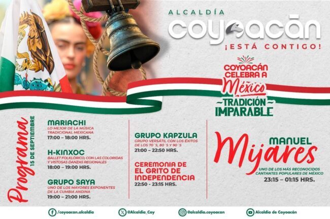 Invitan a ceremonia del Grito de Independencia en Alcaldía Coyoacán
