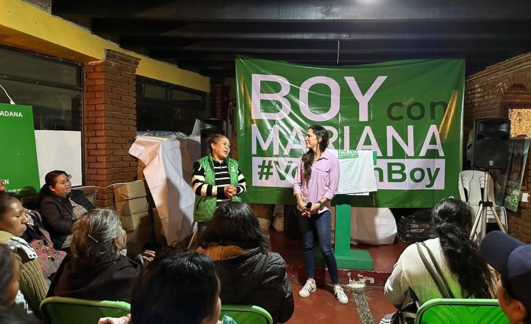 La aspirante del Partido Verde a la candidatura para la Jefatura de Gobierno de la Ciudad de México Mariana Boy solicitó el apoyo de los habitantes de la Alcaldía de Tlalpan para continuar con el proyecto de la llamada 4T. FOTO: Especial