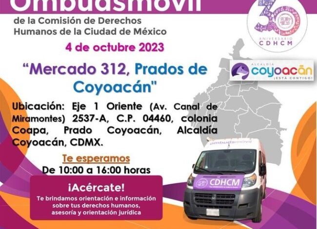 Invita Alcaldía Coyoacán al Ombudsmóvil de CDHCDMX