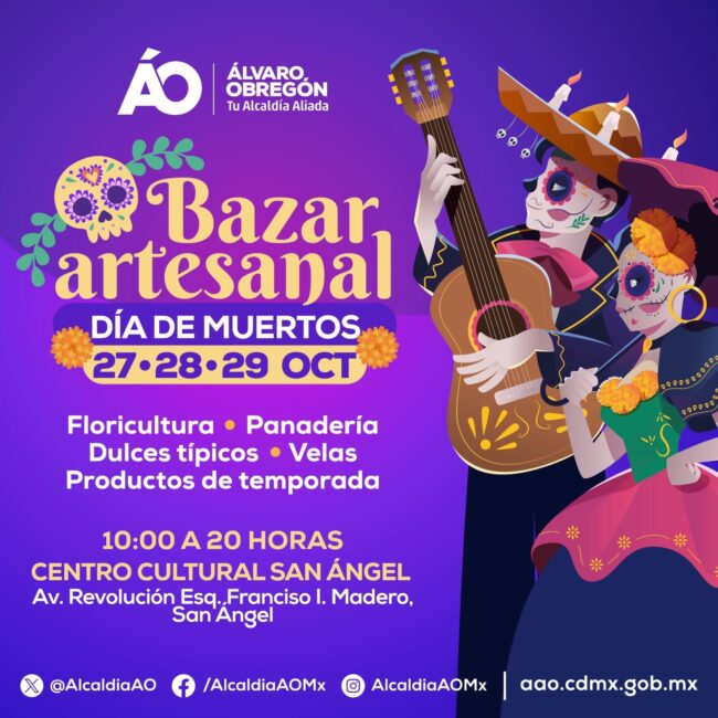 Invita Alcaldía ÁO al Bazar Artesanal de Día de Muertos