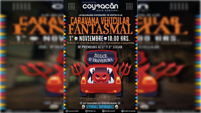 Invita Coyoacán a la «Caravana  Vehicular  Fantasmal”