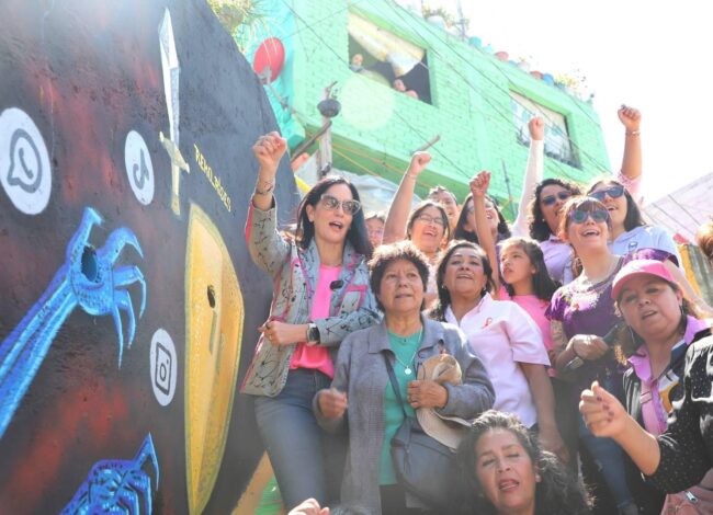 Con el Mural Urbano del artista Reko, “Por seguridad, cuida con quién chateas», la alcaldesa Lía Limón conmemora el Día Naranja