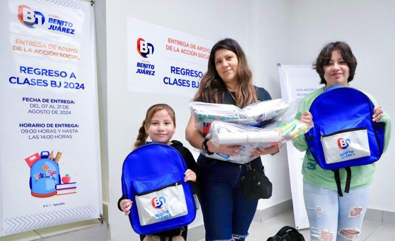 Entrega alcaldía Benito Juárez kits escolares a más de mil 500 niñas, niños y adolescentes