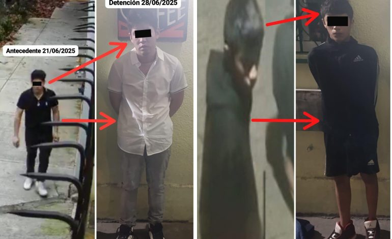 En el marco de la estrategia de seguridad #BlindarBJ360, elementos de proximidad lograron la detención de dos individuos de 15 y 24 años, presuntamente implicados en un robo a comercio en la colonia Vértiz Narvarte.